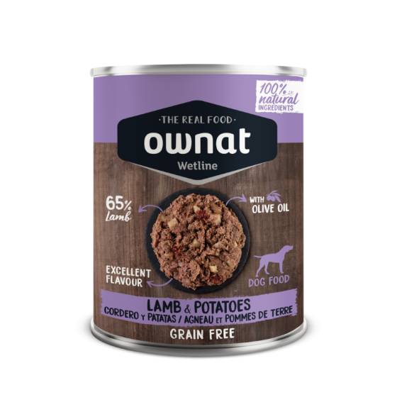 OWNAT WETLINE LAMB WITH POTATOES (DOG) 395g BANDEJA 12 UDS