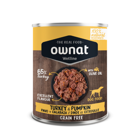 OWNAT WETLINETURKEY WITH PUMPKIN (DOG) 395g BANDEJA 12 UDS