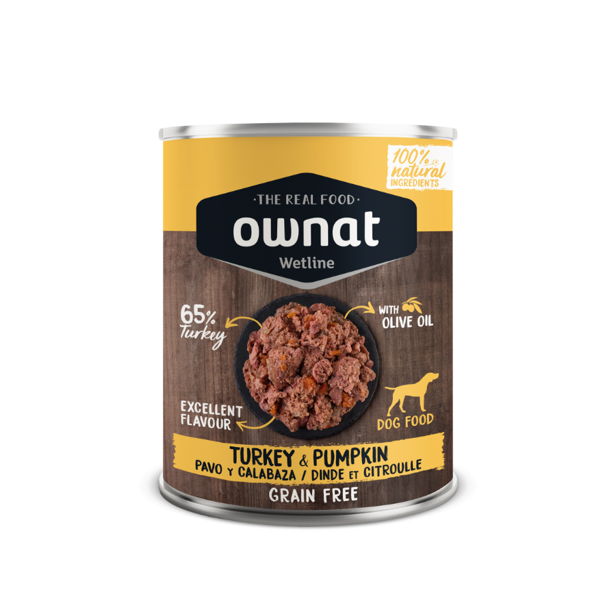 OWNAT WETLINETURKEY WITH PUMPKIN (DOG) 395g BANDEJA 12 UDS